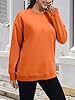 NEYOUQE sweatshirts for women uk crewneck pullover ladies jumpers women's cotton sweatshirt solid shirt long sleeve casual tops womens Orange S #1