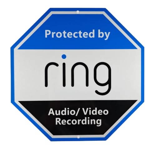 Yard Sign Compatible for Ring Home Security System, Lightfast, Rust Free, Night Reflective, 100% Aluminum, Durable Outdoor & Indoor Safety&Warning Sign for Home, Office, Property Protection, 10"x10"