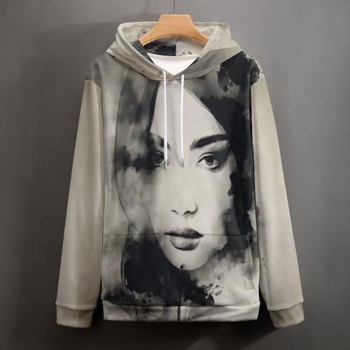 Sweat à capuche nouveauté imprimé 3D pull gris graphique pour vêtement de sport de couple - 3