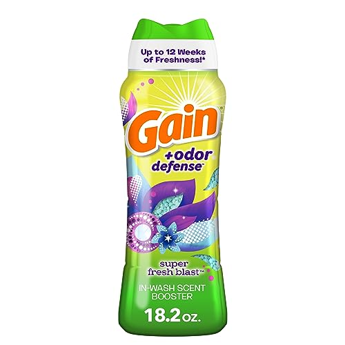 Image of Gain + Odor Defense In-Wash Scent Booster, Super Fresh Blast Scent, 18.2 oz, HE Compatible