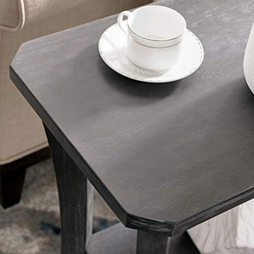Leick Home 10305-RG Rustic Wire Brushed Driftwood Narrow Side Table with Shelf, Rustic Gray - Image 5