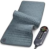 Heating Pad - Electric Heating Pad for Back Pain and Cramps Relief, Moist Heat Pad for Shoulder, Knee, Neck, 6 Heat Settings & Auto Shut Off and Machine Washable, 24' x 12'