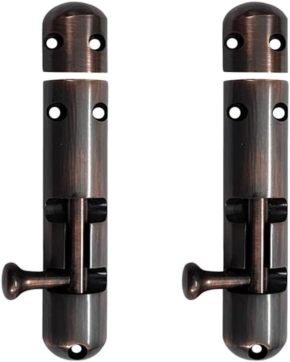 Adonai Hardware Arnon Brass Barrel Bolt (3.50", Oil Rubbed Bronze) - Supplied as 2 Pieces per Pack