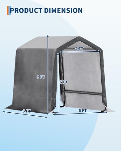 Image of 6X6 ft Heavy-Duty Portable Outdoor Storage Shed