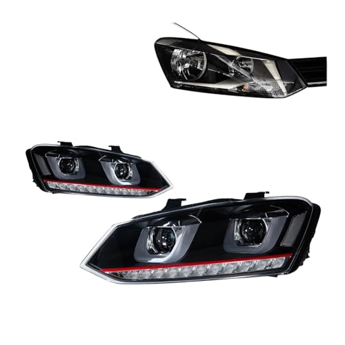 Modèle de voiture pièces automobiles compatibles for VW POLO 2011-2018 Modification phares L-ED phare L-ED double projecteur marchandises(4pcs)