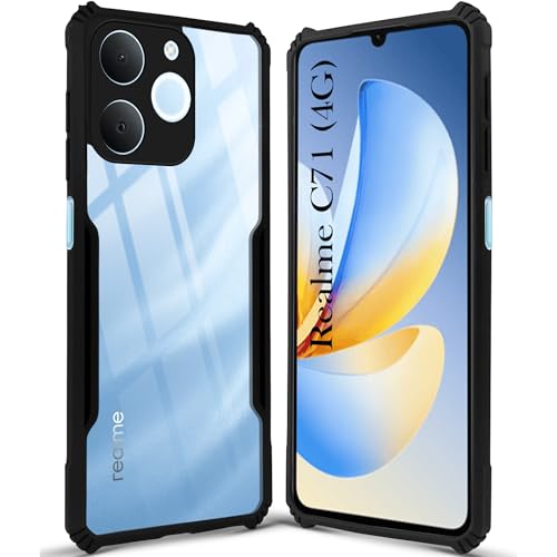 Image of Jkobi Back Cover Case for Realme C71 (Shockproof with Polycarbonate Clear Panel | Professional Black)