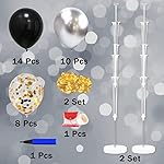 Balloon Centerpieces for Floor with String Light 2 Set Black Balloon Stand Kit Holder Decoration for Wedding Adult Birthday Party Men Bachelor Party - Image 2