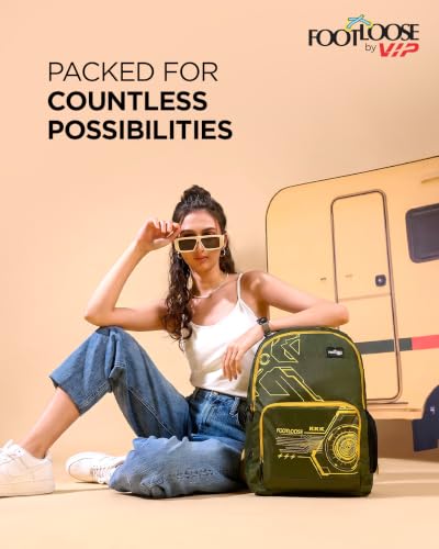 Image of FOOTLOOSE by VIP Nomad Laptop Backpack for Men & Women | 26 Litre Travel Backpack with 15.6 inch Laptop Compartment | Office, College, School Bag