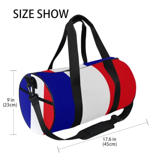 Bolsa de lona unisex con la bandera de Guayana Francesa para viajes cortos 4