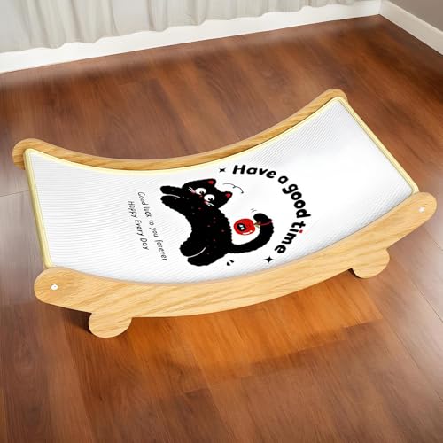 Griffoir pour chat tapis horizontal avec jouet interactif sol