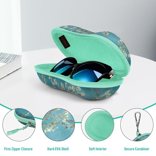 Image of FINTIE Sunglasses Case, Hard EVA Shell Shockproof Sport Glasses Case with Metal Carabiner Travel Zipper Eyeglasses Holder