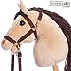 HOPPIHORSE Steckenpferd mit Trense - A3 - Hobby Horse mit Zügeln, Schultergurt, Schweif - hochwertiges Plüsch mit Langer Mähne - Silikongriff für besseren Halt - mit Geschenkverpackung