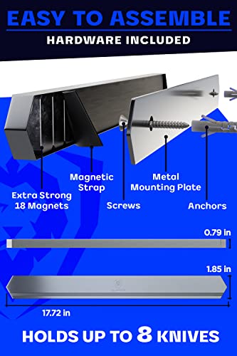 Dalstrong Parede do Porta-Faca Magnético - Acabamento Acetinado Aço Inoxidável 201 - Faixa Magnética