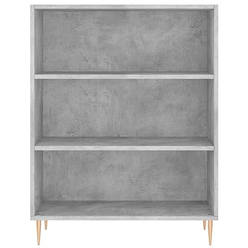 Librería de 3 compartimentos abiertos gris hormigón mueble madera moderno 6