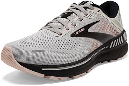 Brooks Womens Adrenaline GTS 22 Grey/Rose/Black 8.5 B - Medium