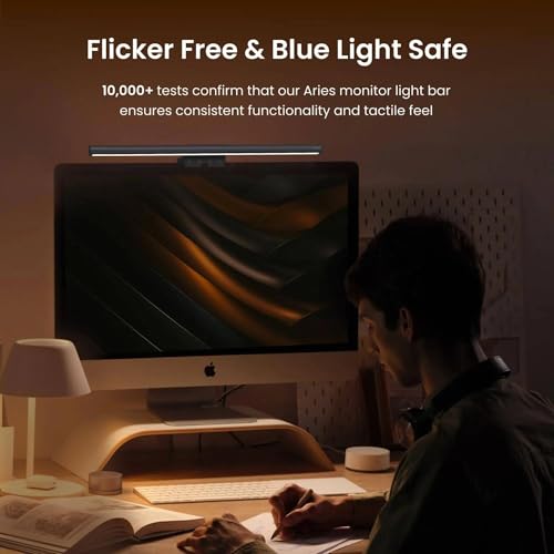 Image of YEELIGHT Monitor Light Bar with Remote, Computer Monitor Lamp for Home Office Gaming, 250LM No Glare Eye-Care Screen Bar, Touch Control USB Desk Lamp with Stepless Dimming for Flat & Curved Monitor