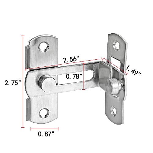 Iniret 4 Packs 90 Degree Flip Barn Door Lock,Protect Privacy-Security Gate Latch,Hook Lock Latch For Barn,Sliding Door Antique Lock Gate Latches Wine Cabinet Closet Door Latches,Brushed Nickel #TOP1