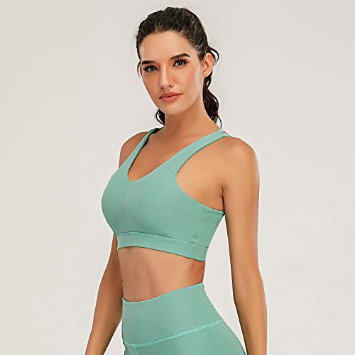 pedkit Sutiã esportivo feminino de secagem rápida push-up à prova de choque acolchoado regata regata