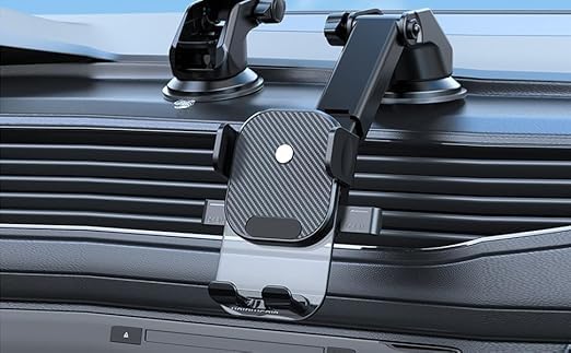 Image of Universal Car Mount - Strong Suction, Double Lock, 360 Rotation, Quick Release, Telescopic Arm, Windshield & Dashboard Compatible for All Mobile Phones. (MXK-620)