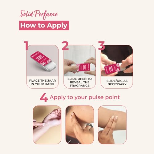 Image of THE LOVE CO. Japanese Cherry Blossom Solid Perfume for Men & Women 12gm | Long-Lasting Floral Fragrance Balm | Alcohol-Free, Travel-Friendly, Pocket Perfume Stick