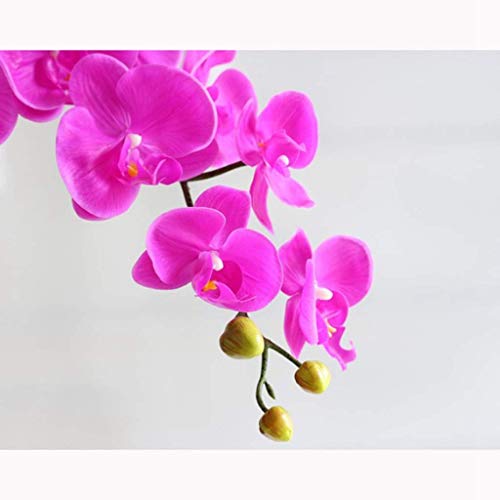 XDLEDMKIZ Fleurs artificielles en Pot, Fausses Fleurs avec Vase doré, Composition Florale à 9 têtes en polyuréthane, phalaenops Artificiel. – vue 5