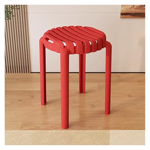 Juego de 4 taburetes de plástico apilables portátiles, asientos de aula sin respaldo, 18.1 pulgadas de altura, ideales para uso escolar y oficina en casa