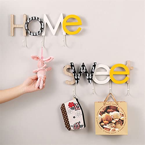 Perchero Sombrero decorativo de pared con letras y ganchos multiusos 2