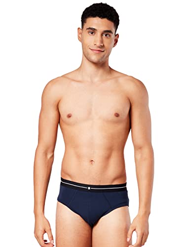 Image of The Souled Store| Navy and Black: Pack of 2 Mens and Boys Briefs Underwear|Regular fit Solid|95% Micromodal and 5% Lycra Multicolored Color Men Briefs Underwear