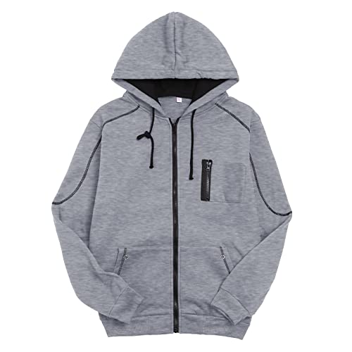 Chaqueta de invierno para hombre, informal, color sólido, bolsillo a juego, de terciopelo fino, F, XL