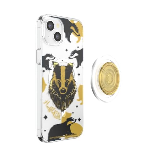 Image of PopSockets iPhone 15 Plus Phone Case with MagSafe, Wireless Charging Compatible, Harry Potter - Hufflepuff