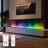 Mexhom Wasserdampf-Kamin, eingebauter elektrischer Kamin, 9-Farbiger 3D-Flammeneffekt, automatische/manuelle Wasserversorgung, APP-Fernbedienung [80cm] unbeheizt