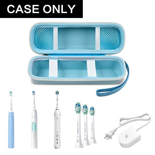 Image of Case Compatible with Philips for Sonicare for ProtectiveClean 4100 6100 5100 6500 7500 Rechargeable Electric Toothbrush.Travel Bag Holder for Oral-B Pro 1000 5000 7500 7000 6000 9600 -Blue(Box Only)