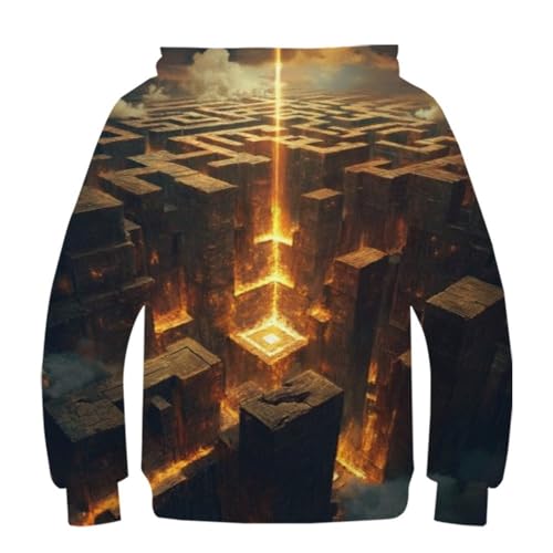 Sweat à capuche Halloween pour garçons filles pull chaud avec poche 3D - 3