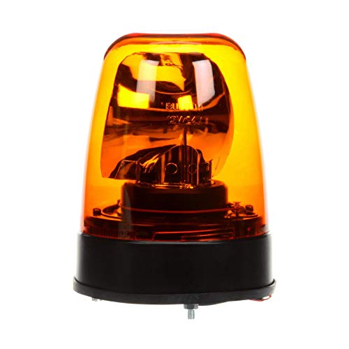 Truck-Lite 6822A Signal Stat Beacon Light Halogen, Rotating Beacon, Yellow Lens, Permanent Mount, Class Iii, Hardwired, Blunt Cut, 12 V