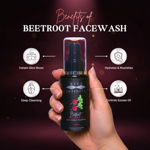 Image of Organic Beetroot Face Wash with Wine & Mulberry 50 ml | Gel Face Cleanser for All Skin Types | Brightening & Antioxidant Rich Face Wash | Sulphate & Paraben Free