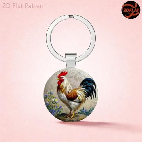 Chicken Keychain Set - 2PCS Funny Rooster Alloy Decor Keyring Gift - Image 7