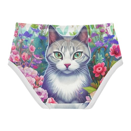 Florals Toddler Underwear Floral 2t Cotton Little Girl Panties Cute Cat Flowers Briefs Undies Kids2