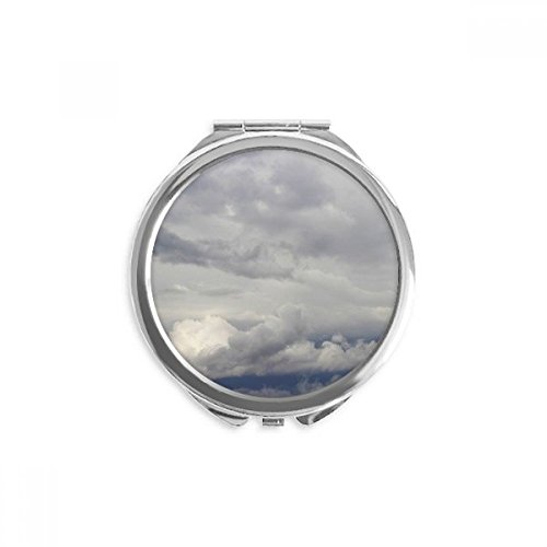 Miroir météo vent nuages sombres de maquillage de poche rond pour voyage