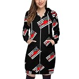 BAIKUTOUAN American Flag Scuba Diving Women's Zip Up Hoodies Casual Sweatshirt Long Windbreaker Hood