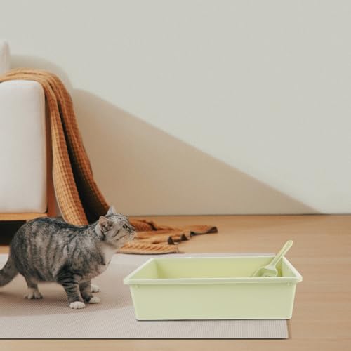 Housoutil 1 Conjunto De Caixa De Areia Para Gatos Aberta Panela De Areia Para Gatinhos Vaso Sanitári