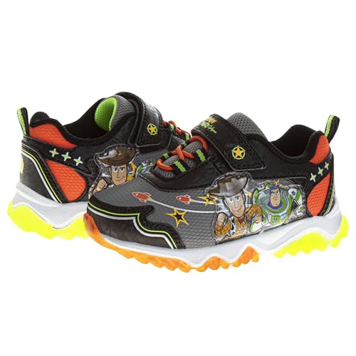 Toy Story Light-Up Shoes for Toddlers Buzz Lightyear & Woody Sneakers for Boys with Lights Official Disney Pixar Character Shoes (Toddler 5-10/ Little Kid 11-12)4
