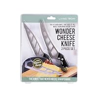 Living Today Cheese Knife Set of 2,Retro Cheese Knife Set with Ergonomic Handle,High Carbon Stainless Steel Forged Tomato Knife Fruit Knife (Cheese Knife Set of 2)