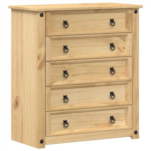 vidaXL Commode Corona 80x40x89 cm Bois Massif de pin, Commode à tiroirs, classeur, Armoire à tiroirs, Armoire de Rangement, Buffet, Armoire de Couloir