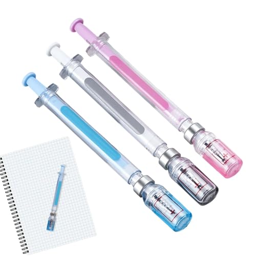 Stylo à bille | 3 pièces en forme de seringue créative – Stylo à bille – Pour infirmière, école, bureau, salle de classe, prix, maison, étudiant,...