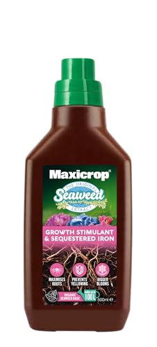 Maxicrop PPSIYDL Sequestered Iron, 500ML - Iron Infused Natural Seaweed Extract - Protects Against Yellowing - Supports Growth In Difficult Soil Conditions - Plant Nutrition, Blue
