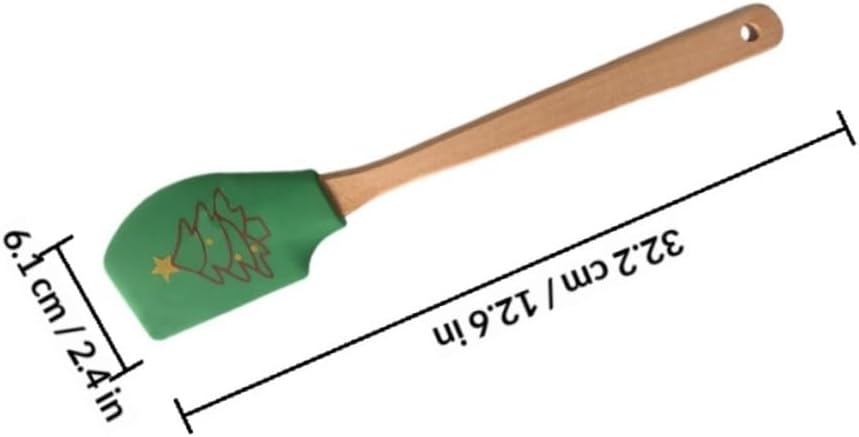 Xmas 2pcs Silicone Cream Spatula Cake Scrapers for Christmas Baking