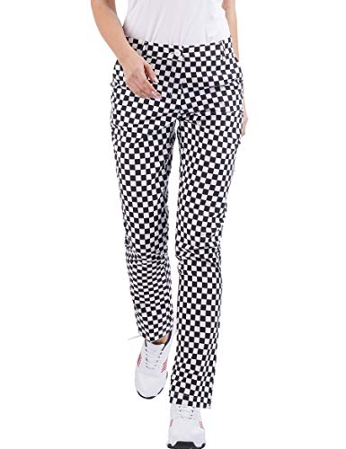 Women'S Golf Pants Plaid Stretch Straight Lightweight Breathable Twill Work Checkered Ladies Long Pants Size 8 Plaid