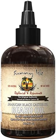 Sunny Isle Jamaican Black Castor Oil Beard Oil, 4 oz. | Thicker, Fuller, Healthier Facial Hair