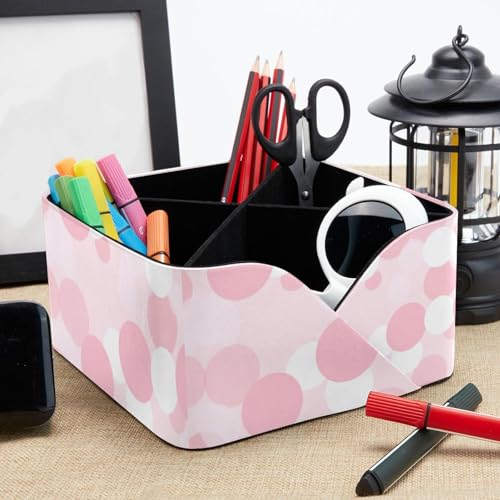 Porte-stylos rectangulaire rose géométrique pour papeterie de bureau - 8