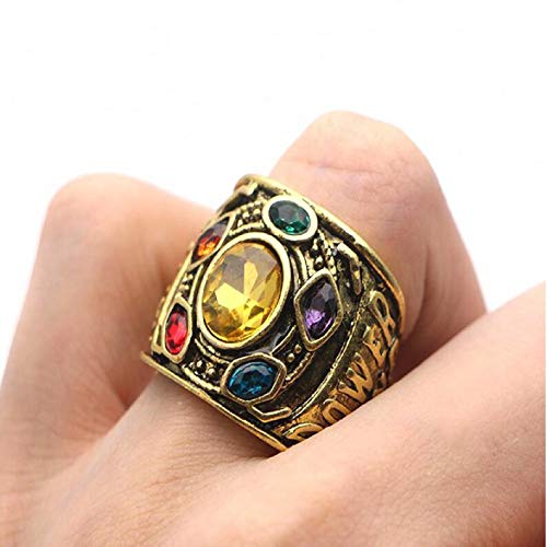 Pikalf Thanos Ring For Men, Thanos Infinity Gauntlet Ring, Infinity Stone Ring, Infinity War Soul Power Stone Crystal Ring, Costume Jewelry Gift For Men Boys (11) #TOP5